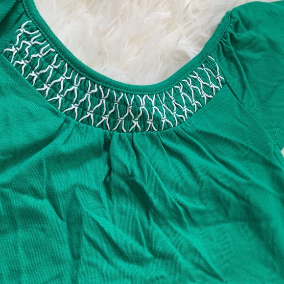 Janie and Jack Green Cotton Top - Picture 2 of 6